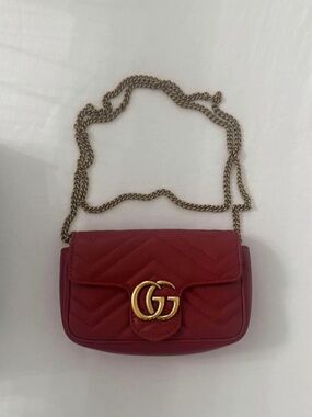 Gucci Red GG Marmont Quilted Leather Crossbody